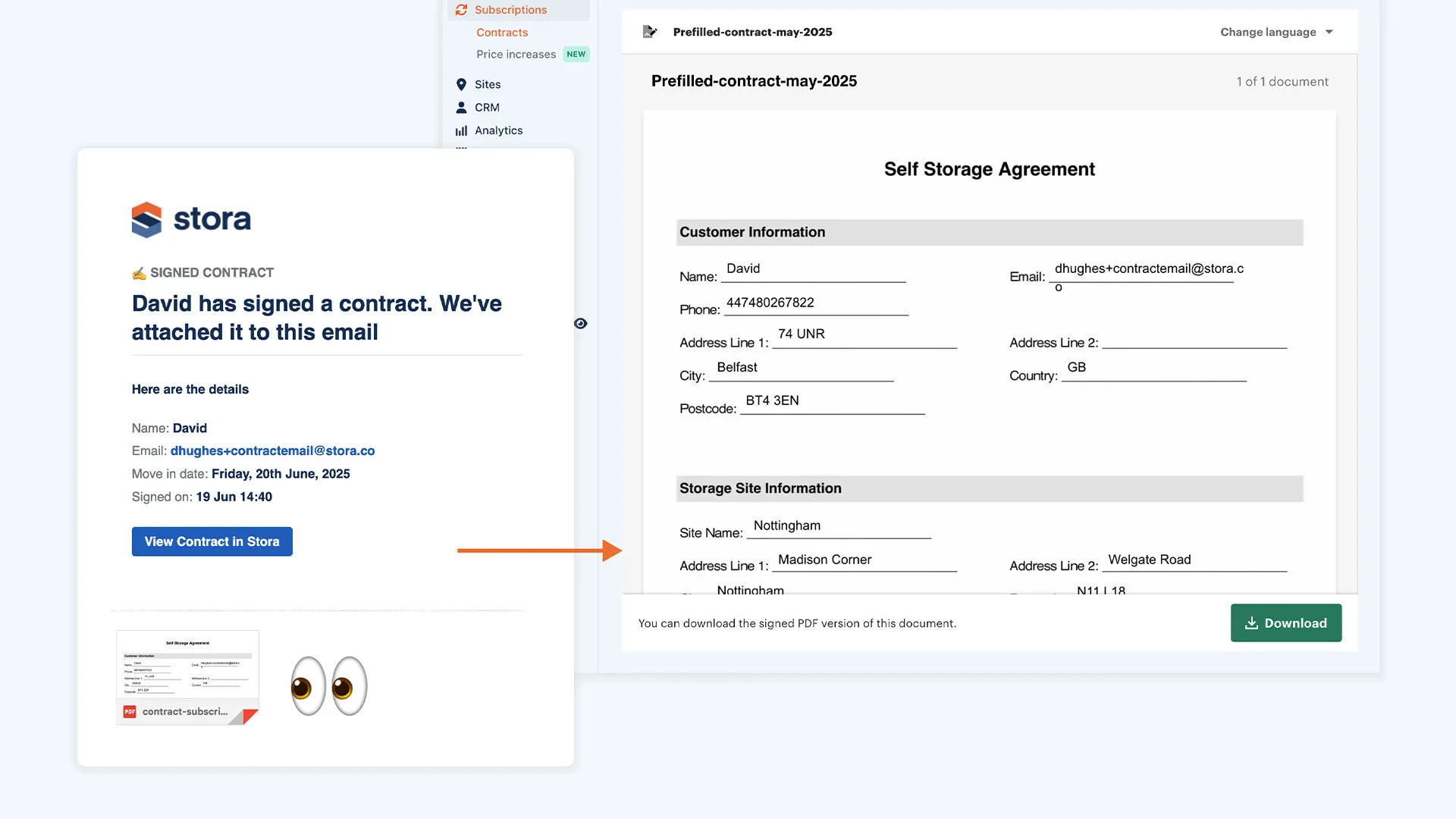 Signed contract email