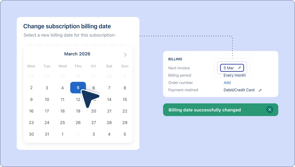Change your customers' billing date