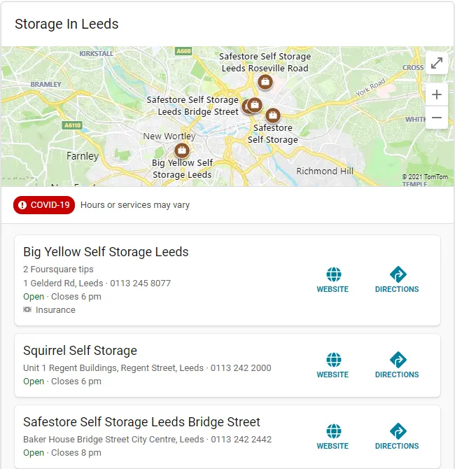 Bing places