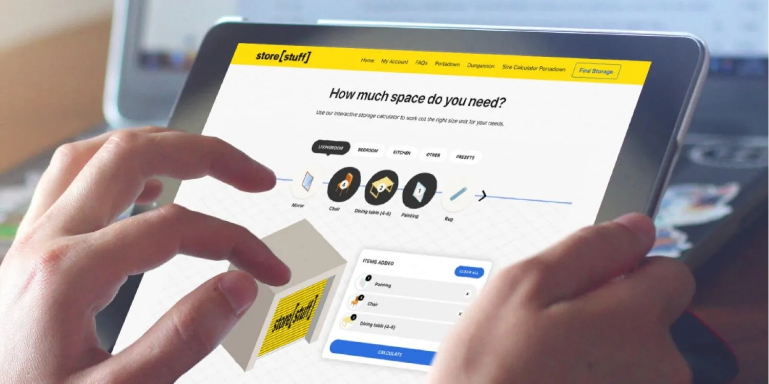 Get a self storage space calculator on your Storefront with Calcumate