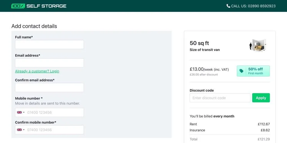 The improved conversion-optimised booking form